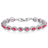 Opulence Oval Cut Halo Tennis Bracelet | Ruby Red | Silver