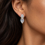 Endless Mirage Double Pear Statement Stud Earrings | Gold