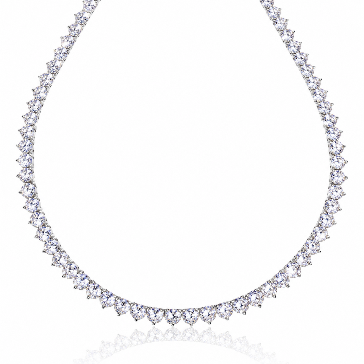 Lumiere Classic Crystal Tennis Necklace | Silver