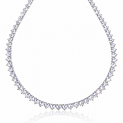 Lumiere Classic Crystal Tennis Necklace | Silver