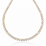 Lumiere Classic Crystal Tennis Necklace | Gold
