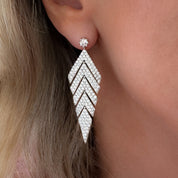 Éclat Chevron Statement Earrings | Silver