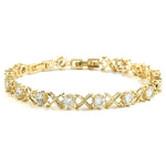 XOXO "Hugs And Kisses' Crystal Tennis Bracelet | Gold
