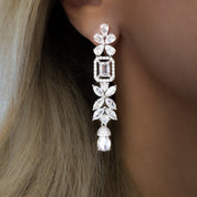 Fallon Long Drop Earrings | Silver