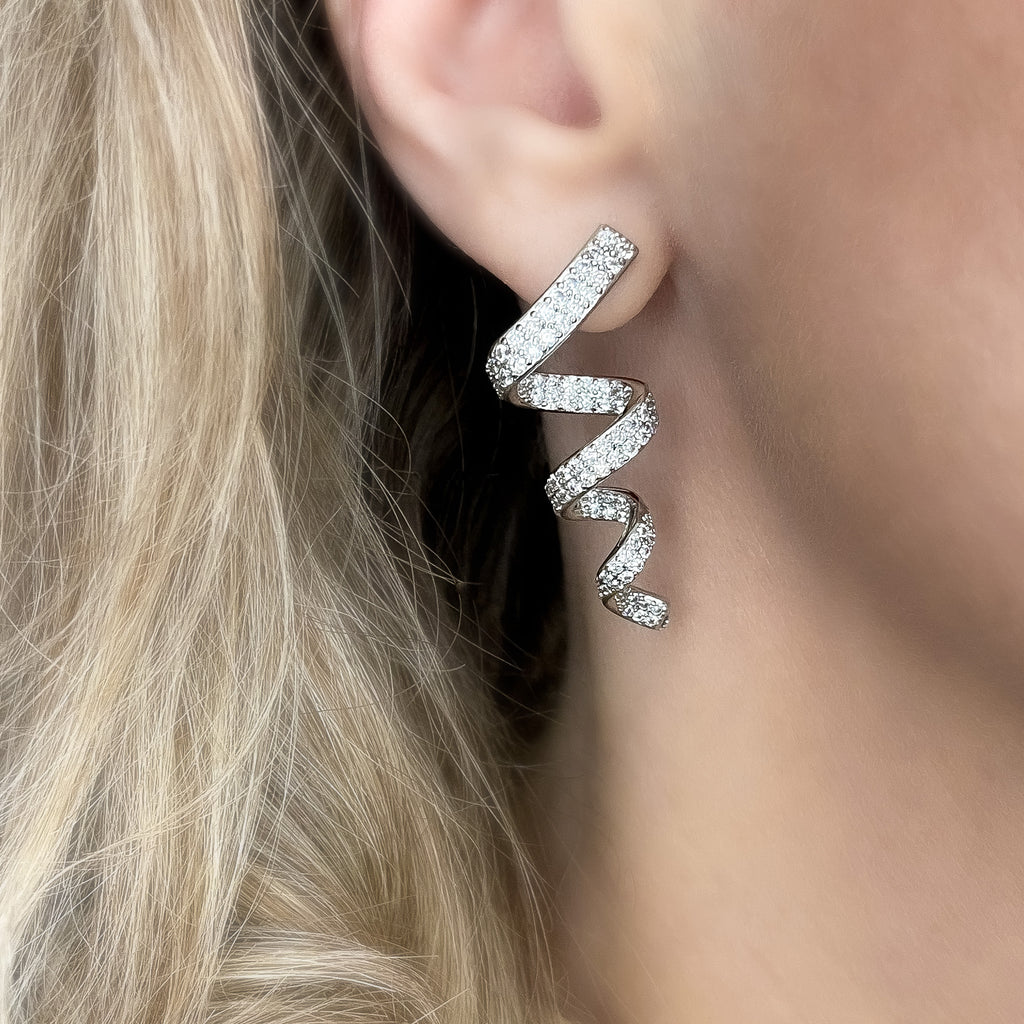 Tallulah Twisted Drop Earrings | Silver