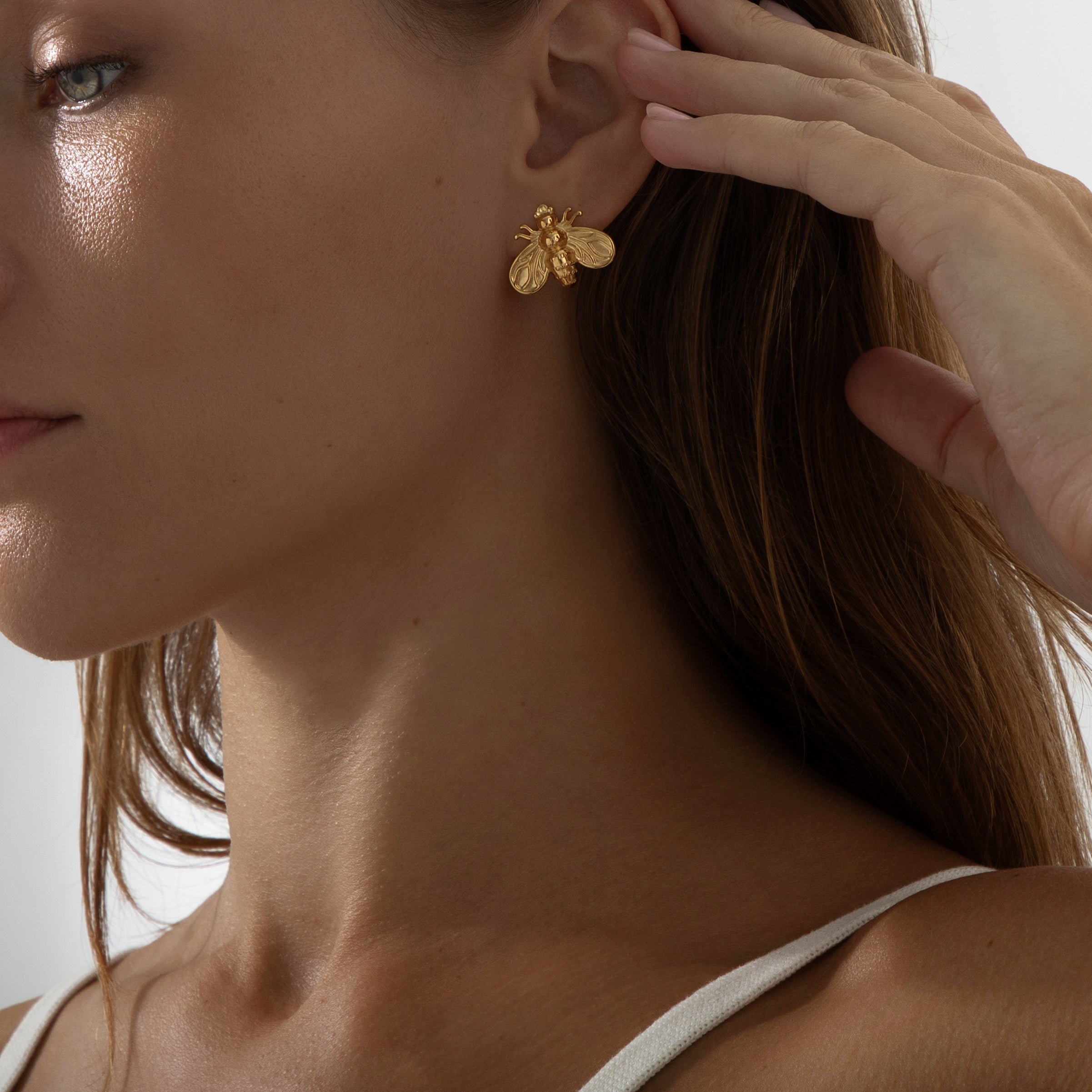 Queen Bee Stud Earrings | Gold