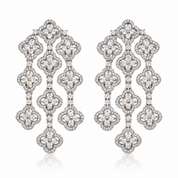 Clover Cascade Statement Earrings | Silver