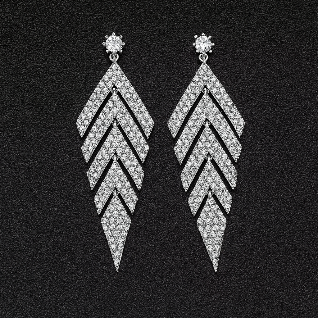 Éclat Chevron Statement Earrings | Silver