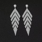 Éclat Chevron Statement Earrings | Silver