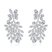 Iris Flower Statement Earrings | Silver