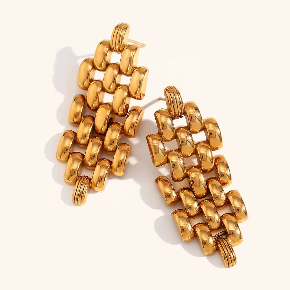 Labyrinth Lattice Earrings | Gold