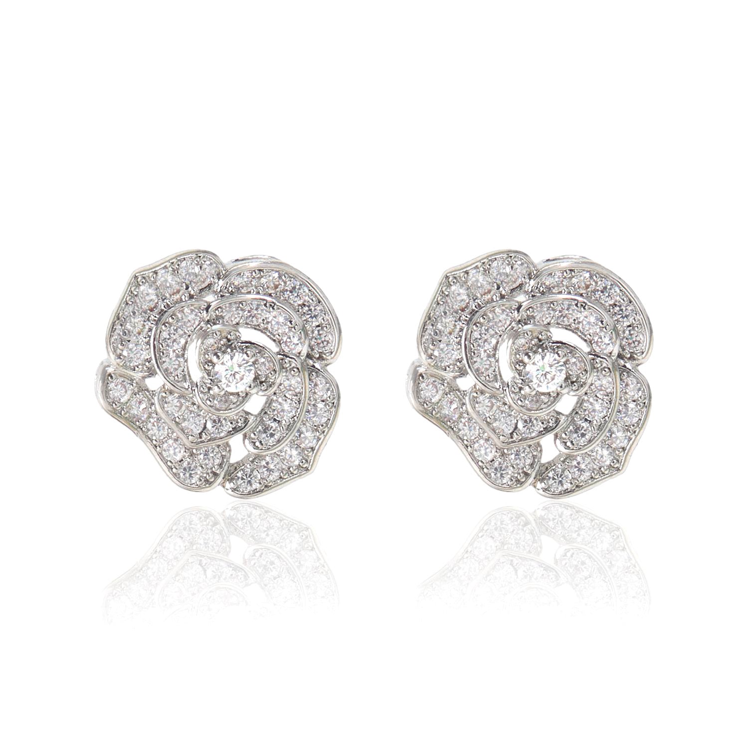 English Rose Earrings | Silver
