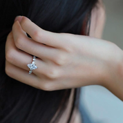Selena Gomez Ring, Marquise ring, Engagement Ring, Wedding Ring, Eternity Ring, Cocktail Ring, Half Coverage Ring, Silver Ring, Navette Ring