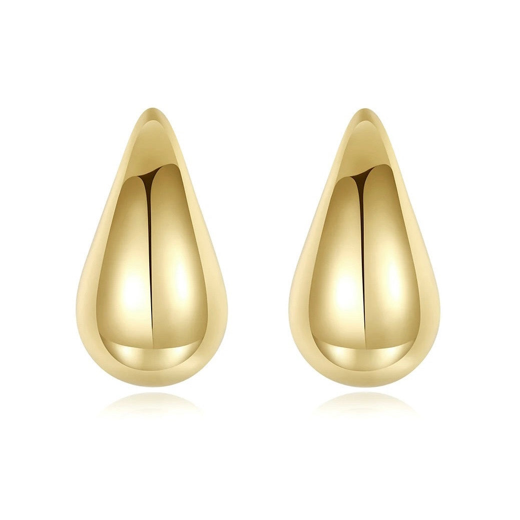 Elysia Teardrop Polished Earrings | Gold