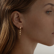 Milano Triple Drop Huggie Hoops | Gold