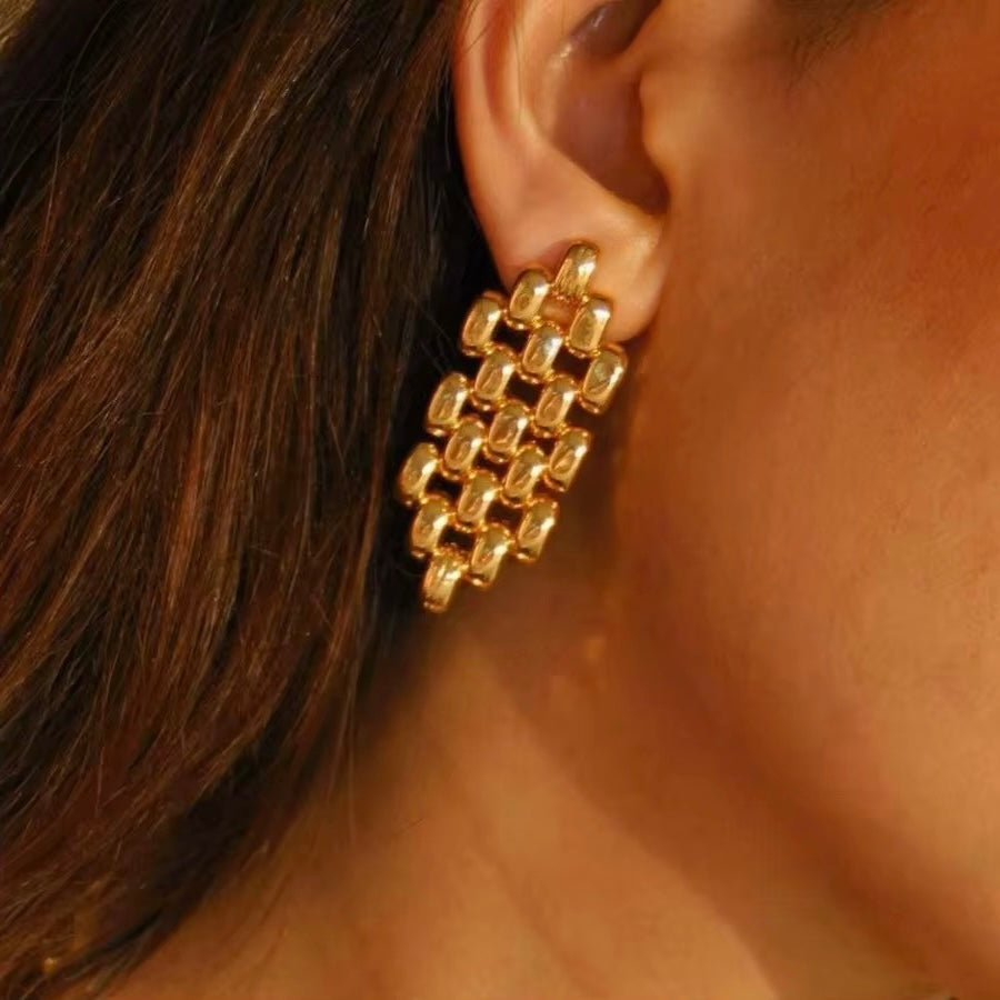 Labyrinth Lattice Earrings | Gold