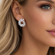 Marquise Stud Earrings | Silver