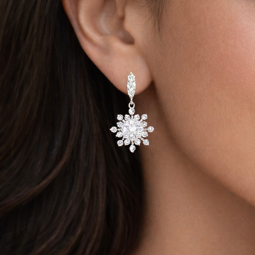 Elsa Snowflake Earrings | Silver