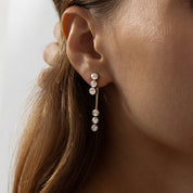 Linear Front To Back Drop Earrings | Gold