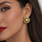Circle Rope Stud Earrings | Gold
