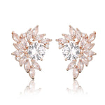 Rose gold earrings, statement earrings, wedding earrings, cluster earrings, going out earrings