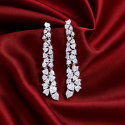 Falling Hearts Cascade Earrings | Silver