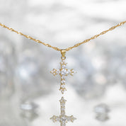 "Like A Prayer" Cross Pendant Necklace | Gold