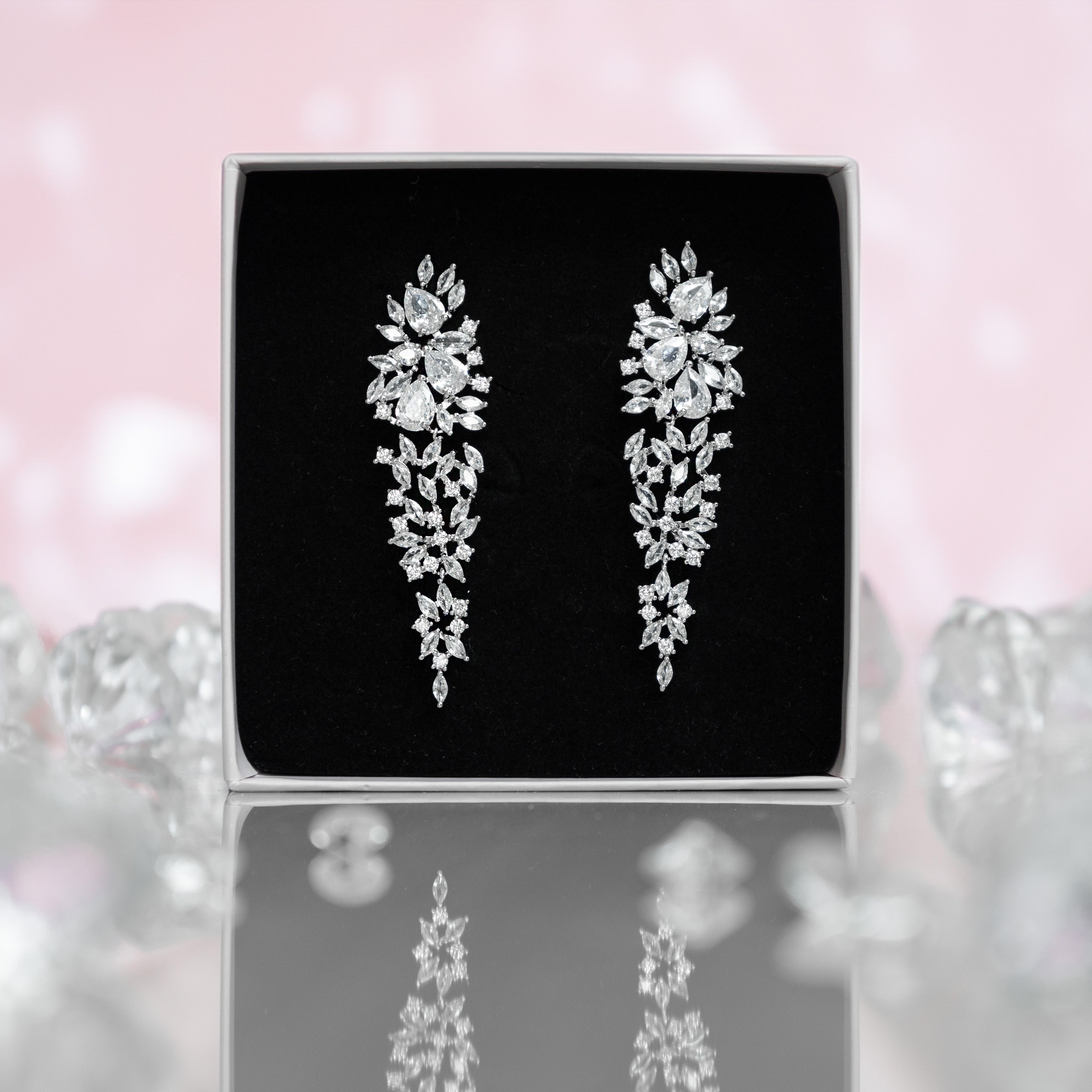 Starlet Supreme Statement Chandelier Earrings | Silver