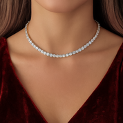 Classic Adjustable Tennis Necklace | Silver