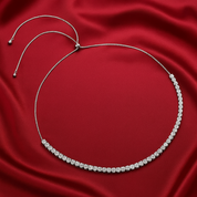 Classic Adjustable Tennis Necklace | Silver