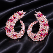 Cherry Blossom Curl Earrings | Rose Gold | Pink Mix