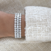 Ritz Triple Row Tennis Bracelet | Silver