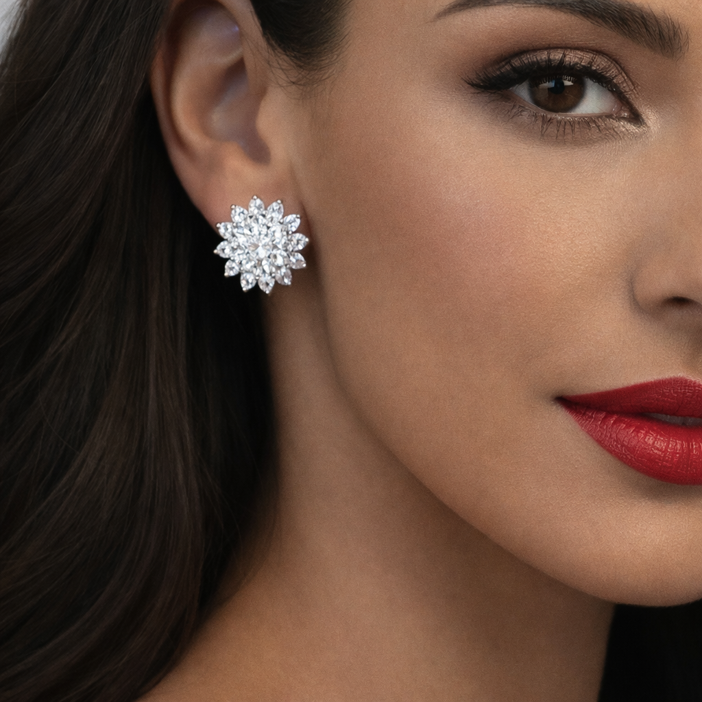 Julianna Cluster Earrings | Silver