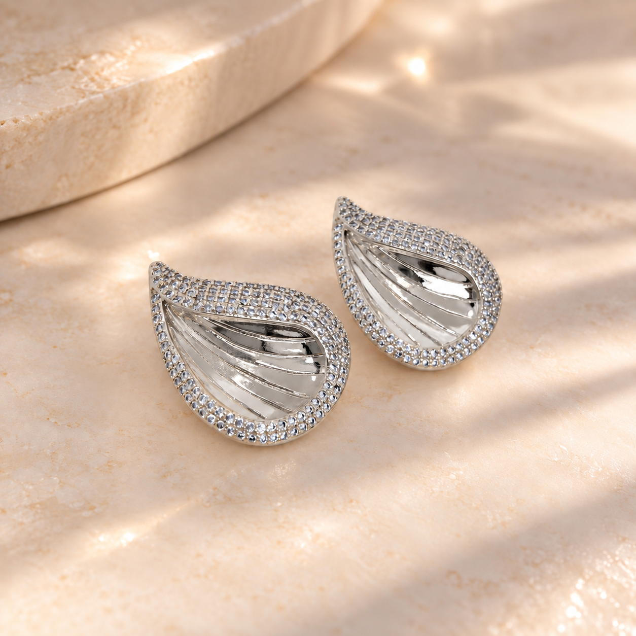 Gabriella Tear Drop Earrings | Silver