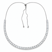 Classic Adjustable Tennis Necklace | Silver