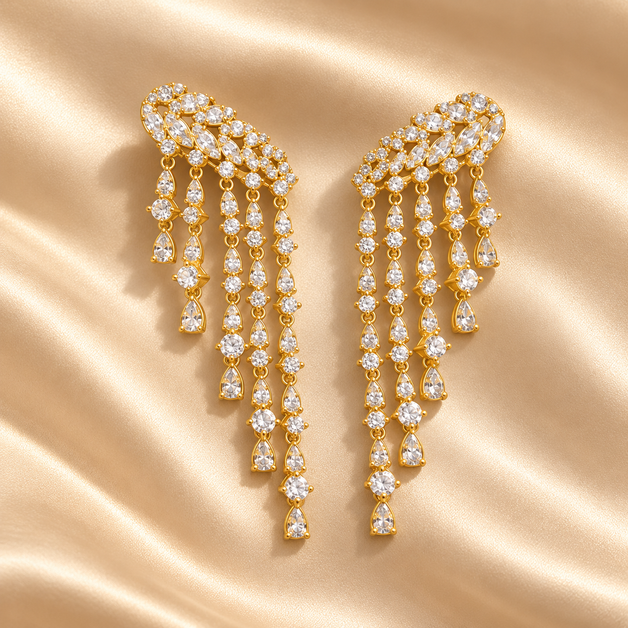 Lumi Graduating Cascading Earrings | Gold