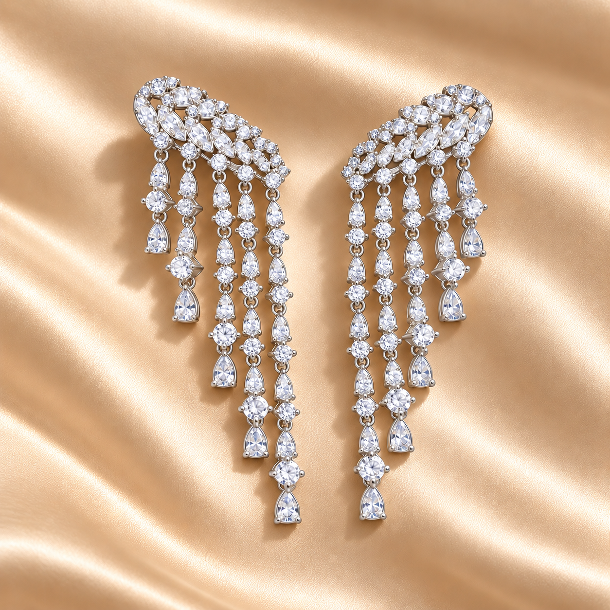 Lumi Graduating Cascading Earrings l Silver