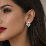 Sunburst Stud Earrings | Silver