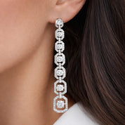 Stella Long Drop Earrings | Silver