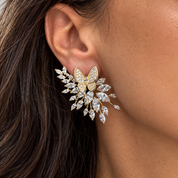 Firework Butterfly Statement Earrings | Gold