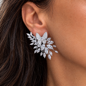 Firework Butterfly Statement Earrings | Silver