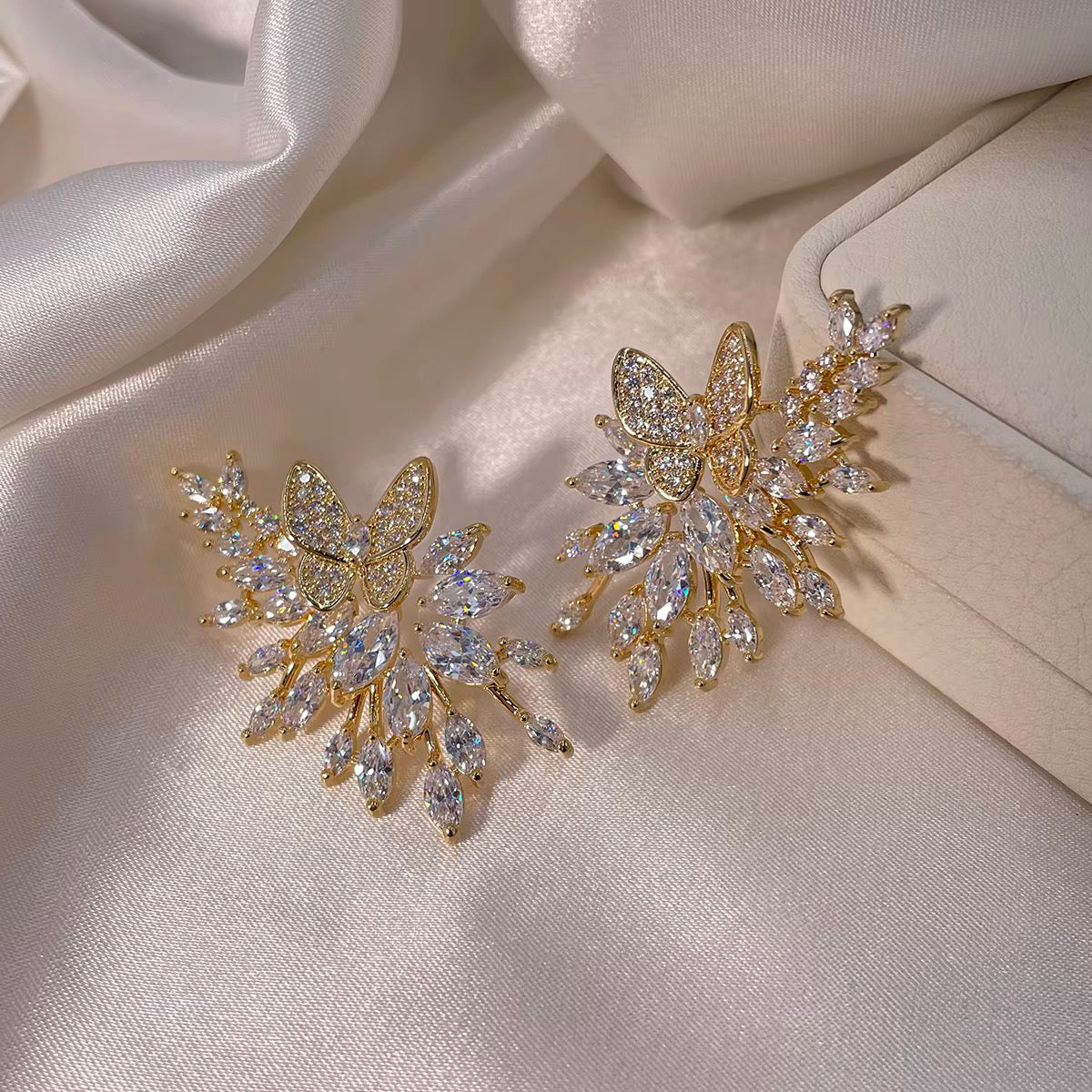 Firework Butterfly Statement Earrings | Gold