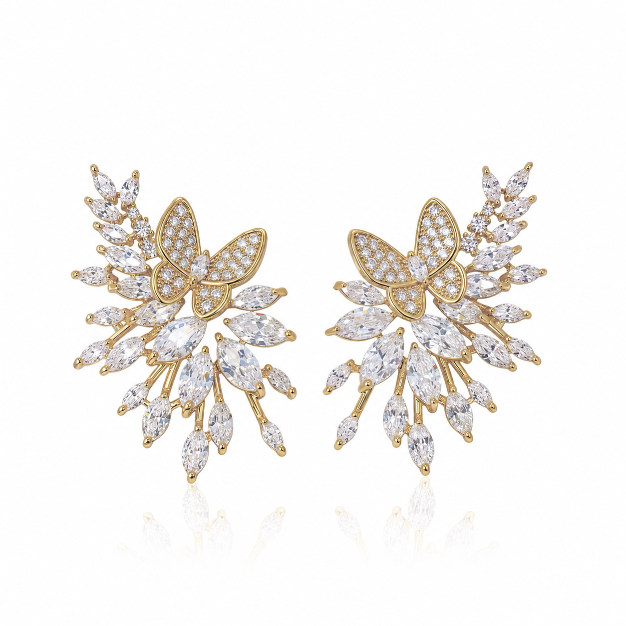 Firework Butterfly Statement Earrings | Gold