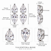 Endless Mirage Double Pear Statement Stud Earrings | Silver