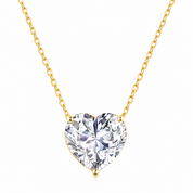 Gold heart pendant necklace with sparkling heart-cut cubic zirconia gemstone – Valentina-Rose