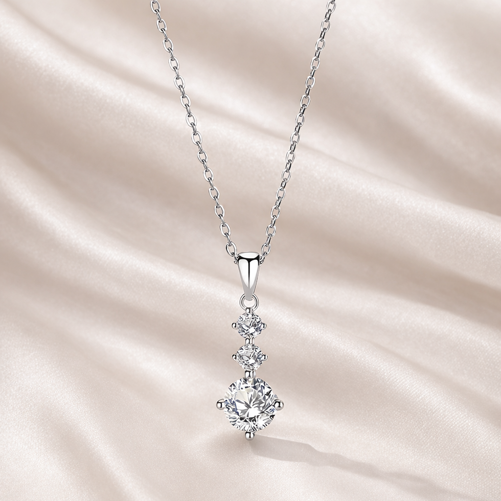 Crystal dainty drop wedding necklace