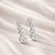 Crystal wedding drop earrings in silver 
