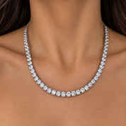 Classic Adjustable Tennis Necklace | Silver