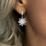 Statement earrings, party earrings, silver earrings, drop earrings, wedding earrings, going out earrings, sparkling earrings