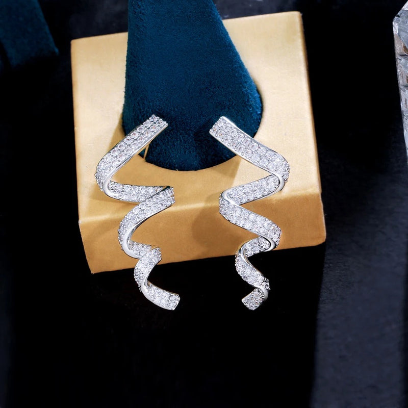 Tallulah Twisted Drop Earrings | Silver
